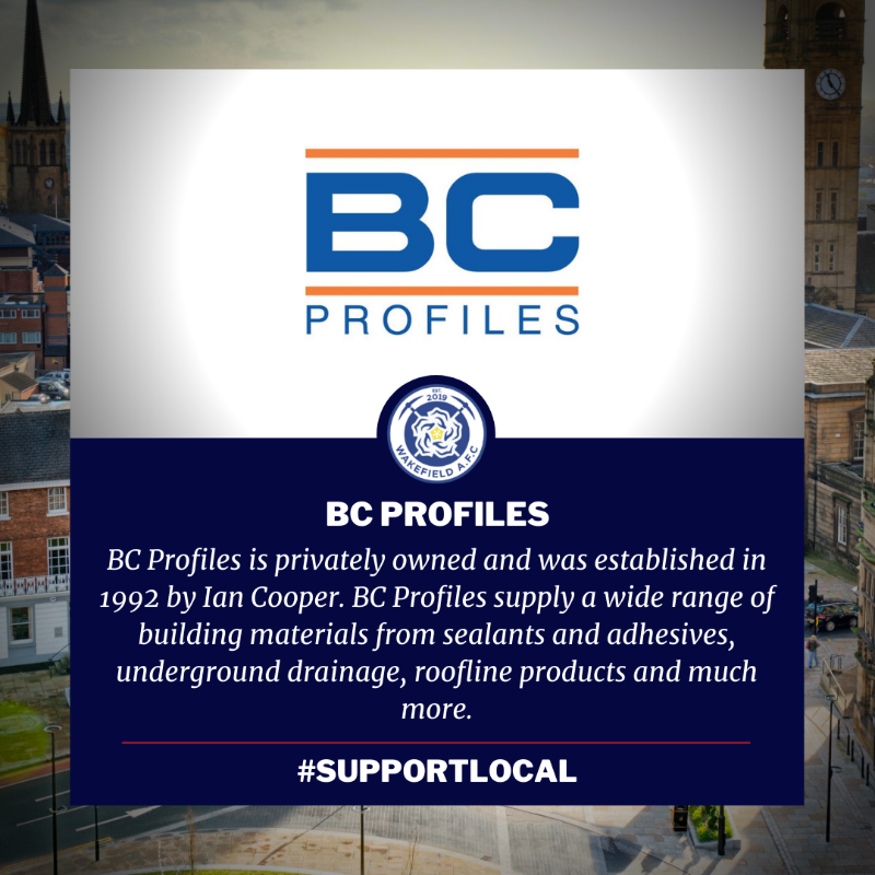Wakefield_AFC's tweet photo. 🤝 #SupportLocal: @bcprofiles 🤝

🏗️ Featuring in our Support Local Campaign today is @bcprofiles!

ℹ️ @bcprofiles are suppliers of a wide range of PVC Building materials such as Fascia &amp; Soffit Boards, Guttering, Underground Drainage and Drainage Channels.

#SupportLocal ❤️🤍💙