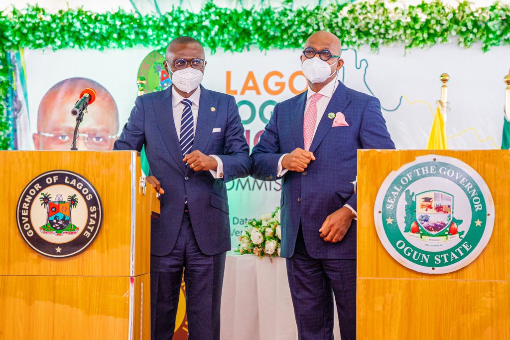 We were joined in Abeokuta today by the Lagos State Governor, <a href="/jidesanwoolu/">Babajide Sanwo-Olu</a> and other stakeholders, as we officially signed a Memorandum of Understanding signifying the establishment of Lagos-Ogun Joint Commission.