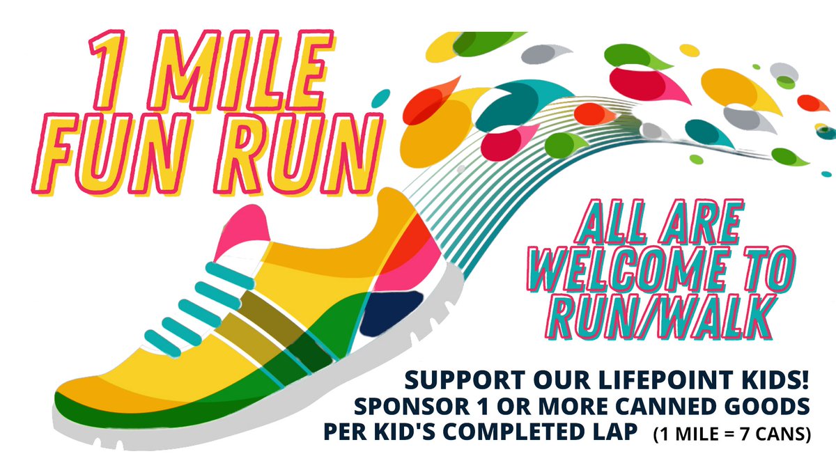 Our LifePoint Kids Fun Run is coming up soon--are you signed up? (To run/walk? To help? To donate non perishables?) lifepointcrossing.com/funrun