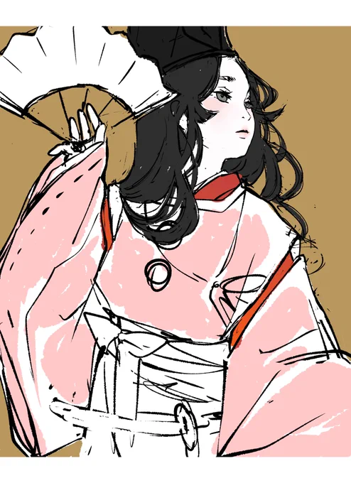 2年くらい前にふらっと描いてそのままにしてた静御前でてきた 