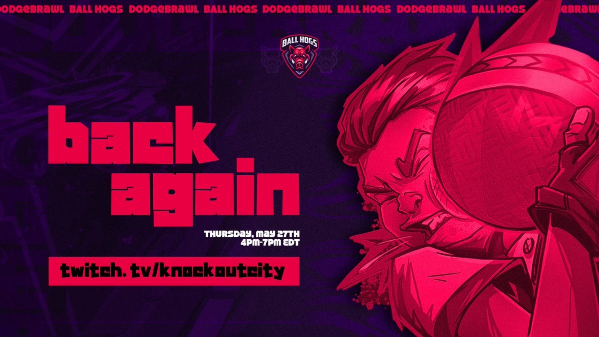 Ball Hogs vs Velan Studios is a go!

We're happy to announce that we'll be headlining the Dodge the Devs Event on May 27th. Stick around until the end of the stream to watch us take on the creators of <a href="/knockoutcity/">Knockout City</a> alongside many other teams and players!