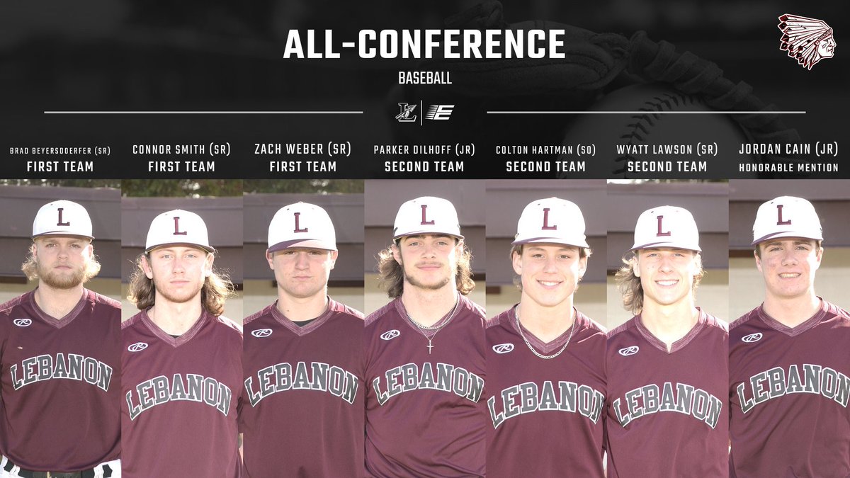 ⚾️ 𝐀𝐋𝐋-𝐂𝐎𝐍𝐅𝐄𝐑𝐄𝐍𝐂𝐄

Congrats gentlemen! 
@LebanonHSBase is still pursuing their TEAM goals in the post-season. They’ll face Little Miami Tuesday at Mason (4:30pm) in the District Semifinal 📈 #OnwardLebanon🚩