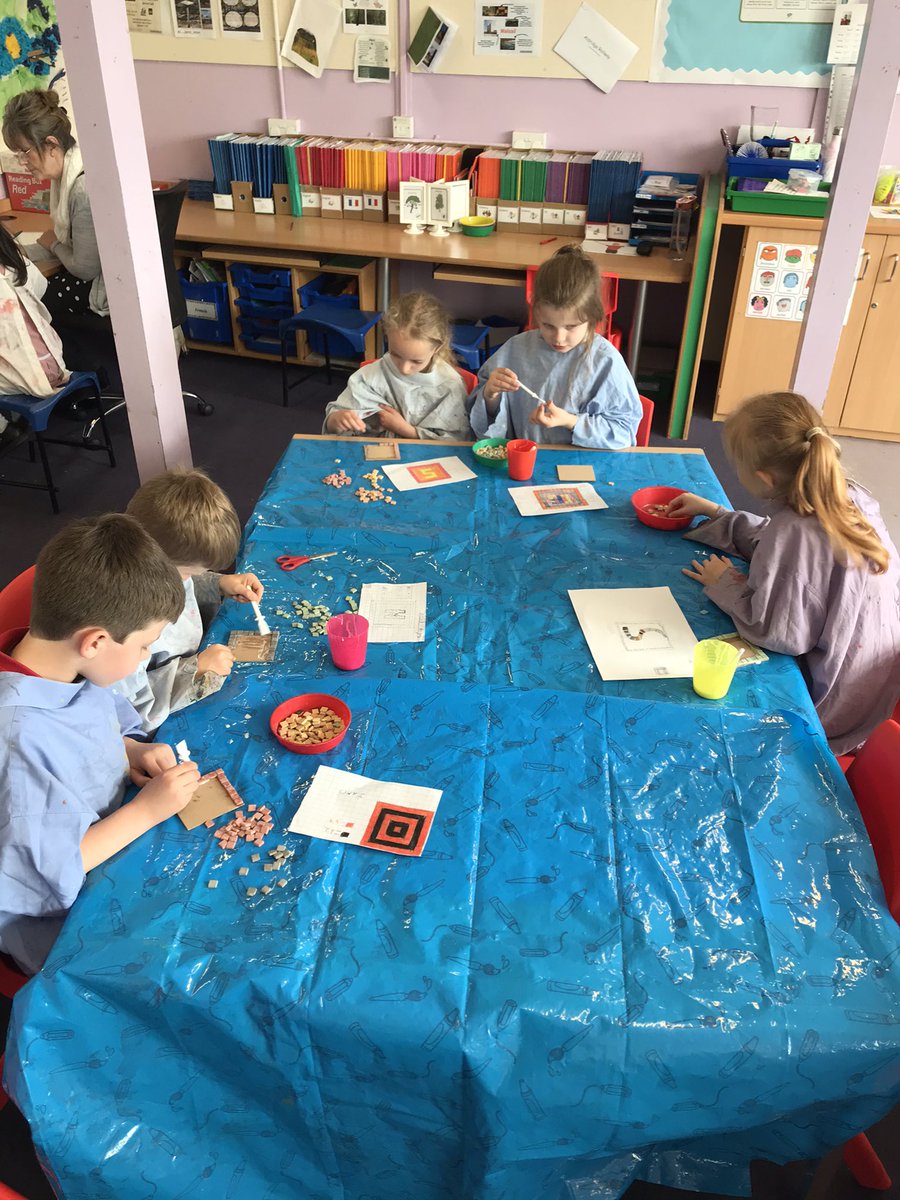 WhetstoneYear3's tweet photo. Today Year 3 have been creating mosaics, inspired by the Romans, using tiles, wood and PVA glue 💫 https://t.co/xP0uYqQeRC