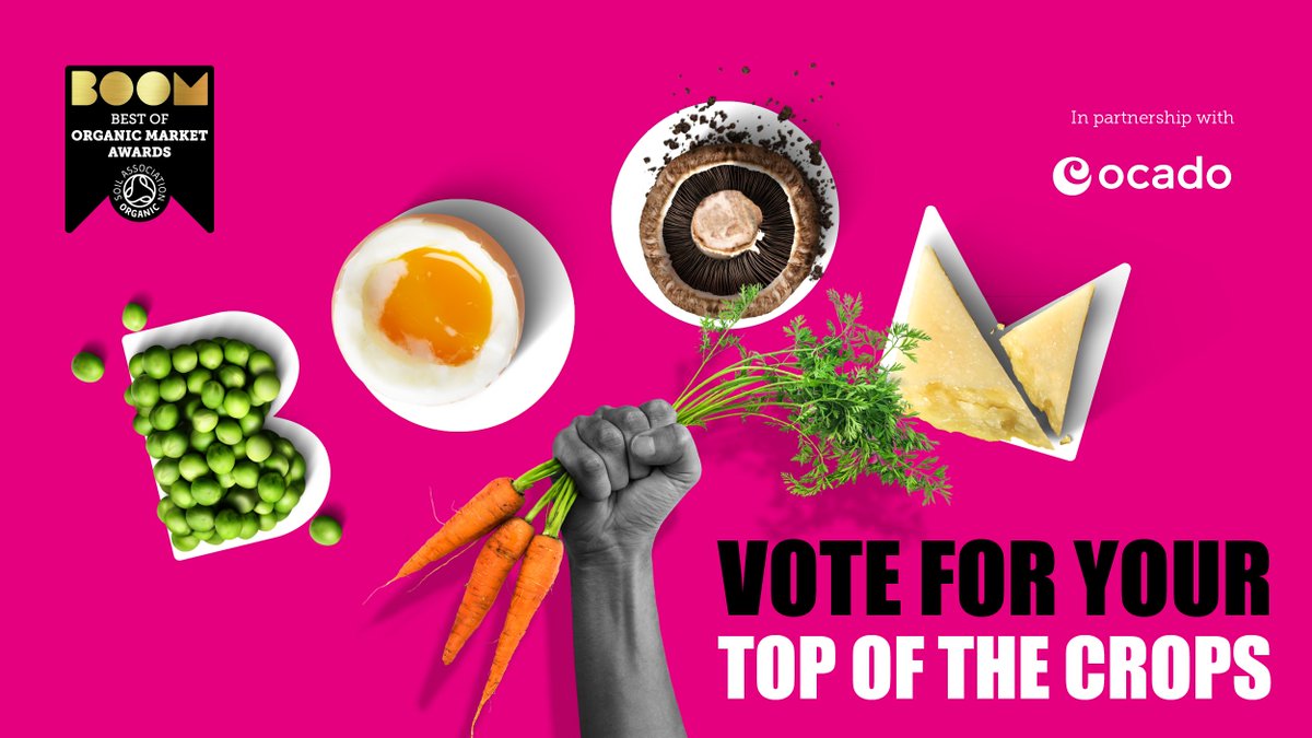 Time is almost up to vote for the Nations Favourite Organic Product at this year's #BOOMAwards, in partnership with @Ocadouk ✍️

Show your 💚 for one of these incredible #organic brands &amp; help champion the amazing #sustainable food &amp; drink they make > soilassociation.co/3fK3FPd