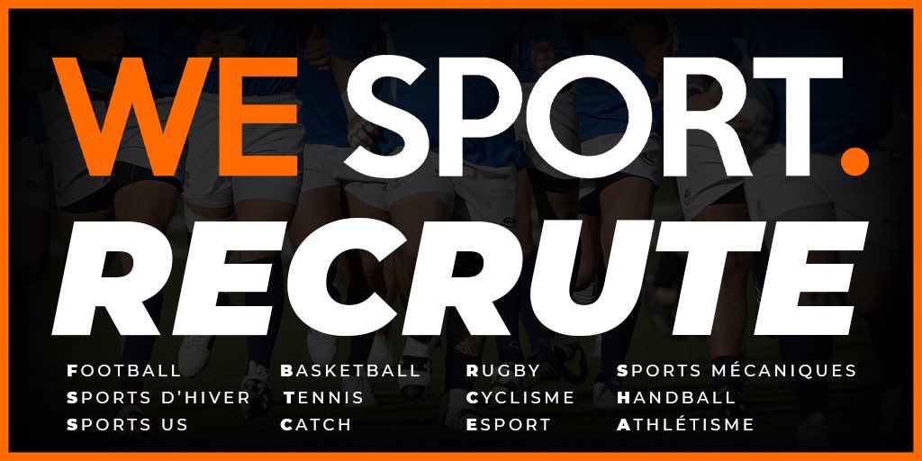 Live100_'s tweet photo. 🚨WE SPORT RECRUTE ! 

Vous souhaitez partager votre passion pour le sport ? À l’approche de l’Euro, Roland Garros, les J.O ou encore le TDF, We Sport recrute 👀

Rejoignez notre équipe de bénévoles ! 😍

Contactez-nous en DM pour plus d’informations 📨

RT appréciés 🙏🏻 https://t.co/Y1DtZSlLDX