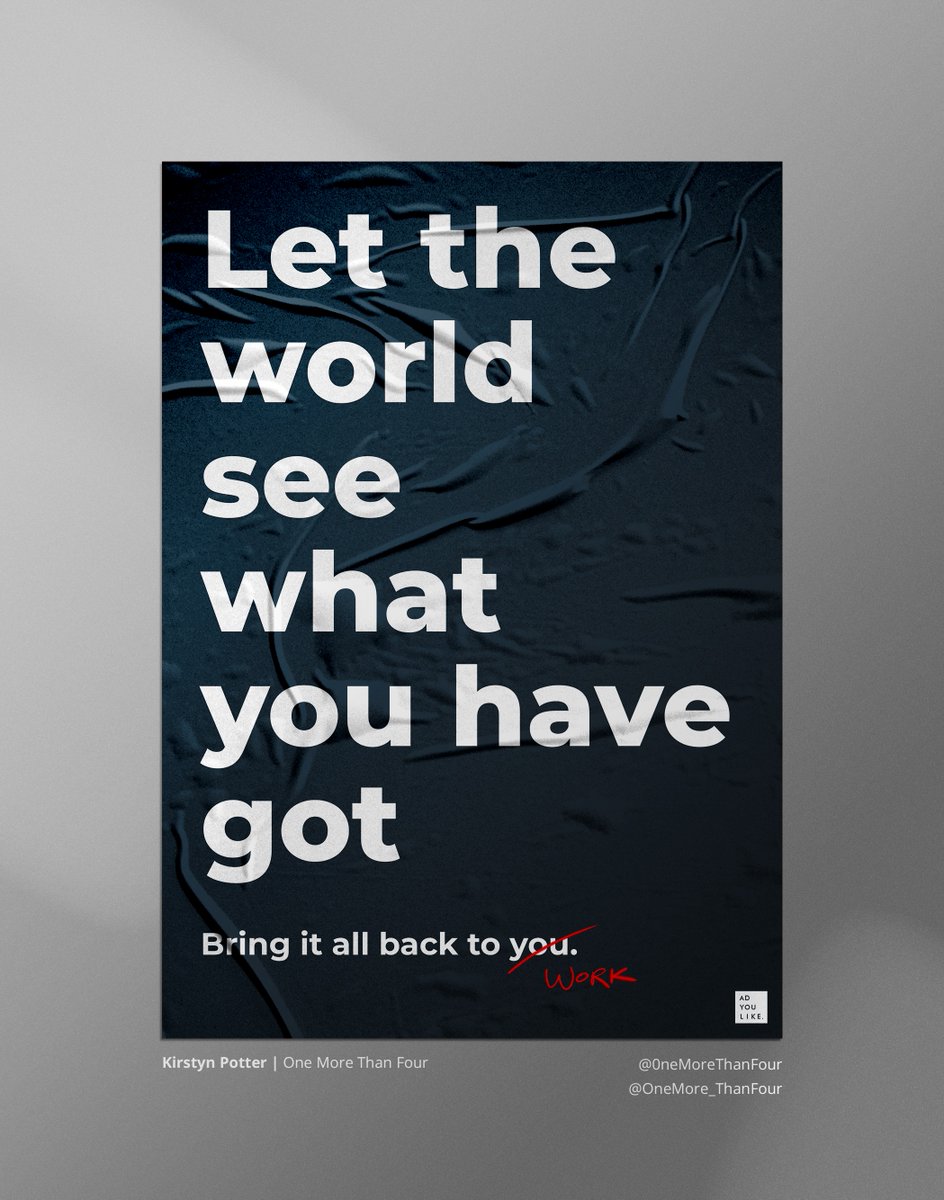 0neMoreThanFour's tweet photo. Create posters to celebrate the welcome, gradual & safe return of media and creative agencies to their offices using #WelcomeBackAds
@adyoulike @OneMinuteBriefs https://t.co/GlAbsFQhkV
