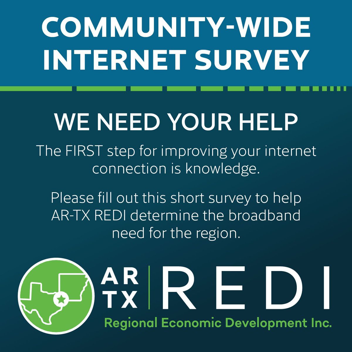 🚨 WE NEED YOUR HELP! AR-TX REDI is working to bring everyone in Texarkana USA more affordable, reliable access to broadband. Your input is a crucial part of taking the region's internet access to the next level. Complete the survey below today!

loom.ly/BU8SIGU