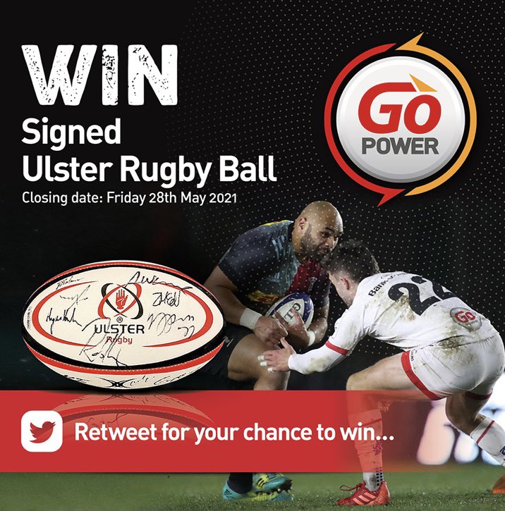 GoPower_Energy's tweet image. We're giving away a signed @UlsterRugby ball to 2 lucky winners this week!

For your chance to win simply retweet!

Closes this Friday 28th May, Good Luck!