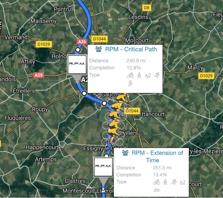 RealPMLtd's tweet image. One week in and with no major incidents, bar the theft of a bicycle!, the two Real PM teams are now cruising through the North East of France in peloton formation.

Neck and neck racing with Extension Of Time slightly ahead of Critical Path! 
#stanhopefoundation #Londontolisbon