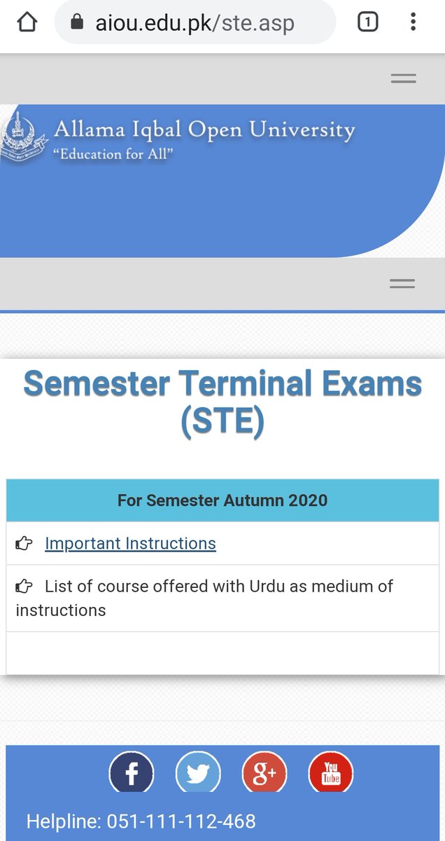AIOU_Help's tweet photo. STE Aut20 : aiou web link for updates . Keep visiting regularly :
https://t.co/O0W8QZlAPw
#STE_Updates #AIOU #AIOU_Exam_Updates #Semeter_Terminal_Exam https://t.co/vcmDosBvCf