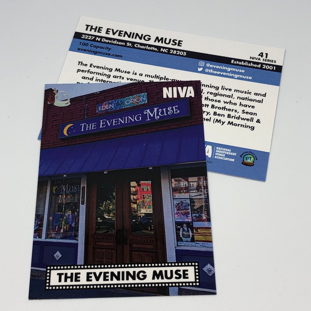 NIVA Venue Series Card #41
<a href="/theeveningmuse/">The Evening Muse</a> 
📷: Chris Koster
COLLECT THEM ALL: 
ptour.me/buy-pttc-niva-…
Proceeds support <a href="/nivassoc/">NIVA - National Independent Venue Association</a> 

#NIVA #SaveOurStages #phantasycards #pttc #venueseries #tradingcards #cardcollector #venuecards #jamcards #rockcards #phantasytour <a href="/phantasytour/">Phantasy Tour</a>