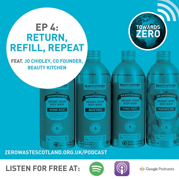 #Returnrefillrepeat - Ya beauty! Hear latest #TowardsZero podcast on how #ZeroWasteScotland is helping Glasgow's <a href="/BeautyKitchen/">Beauty Kitchen</a> end the #waste behind the #ClimateCrisis by getting rid of #throwawaypackaging and turning #foodwaste into #beautyproducts  zerowastescotland.org.uk/content/toward…