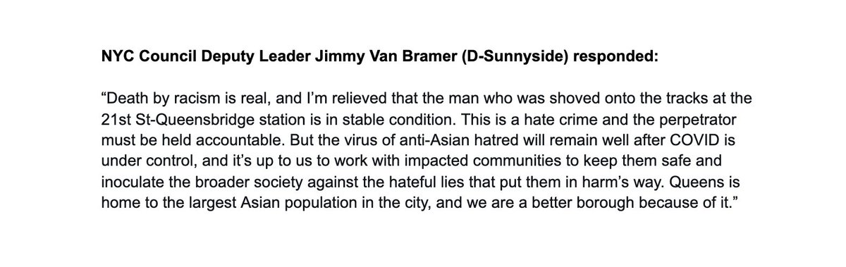 JimmyVanBramer's tweet photo. My response to the anti-Asian hate crime at 21st St-Queensbridge Station #StopAsianHate : https://t.co/YW8ub89oBY