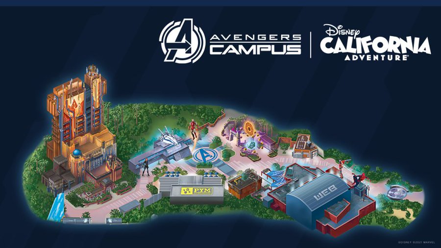 ディズニー カリフォルニア アドベンチャー アベンジャーズ キャンパス オープン後の全体マップを公開