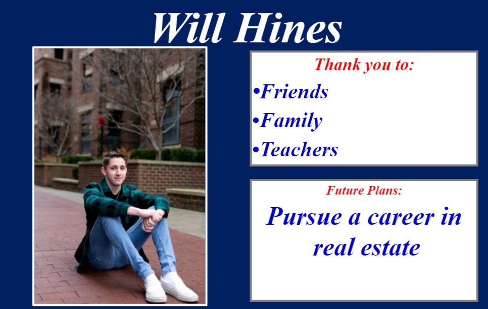 GCHSCounselor's tweet photo. GCHS Senior Spotlight! Congrats to Will!  
@GCHS_Greyhounds #classof2021 #gchsseniors https://t.co/Ba7hafBW1z