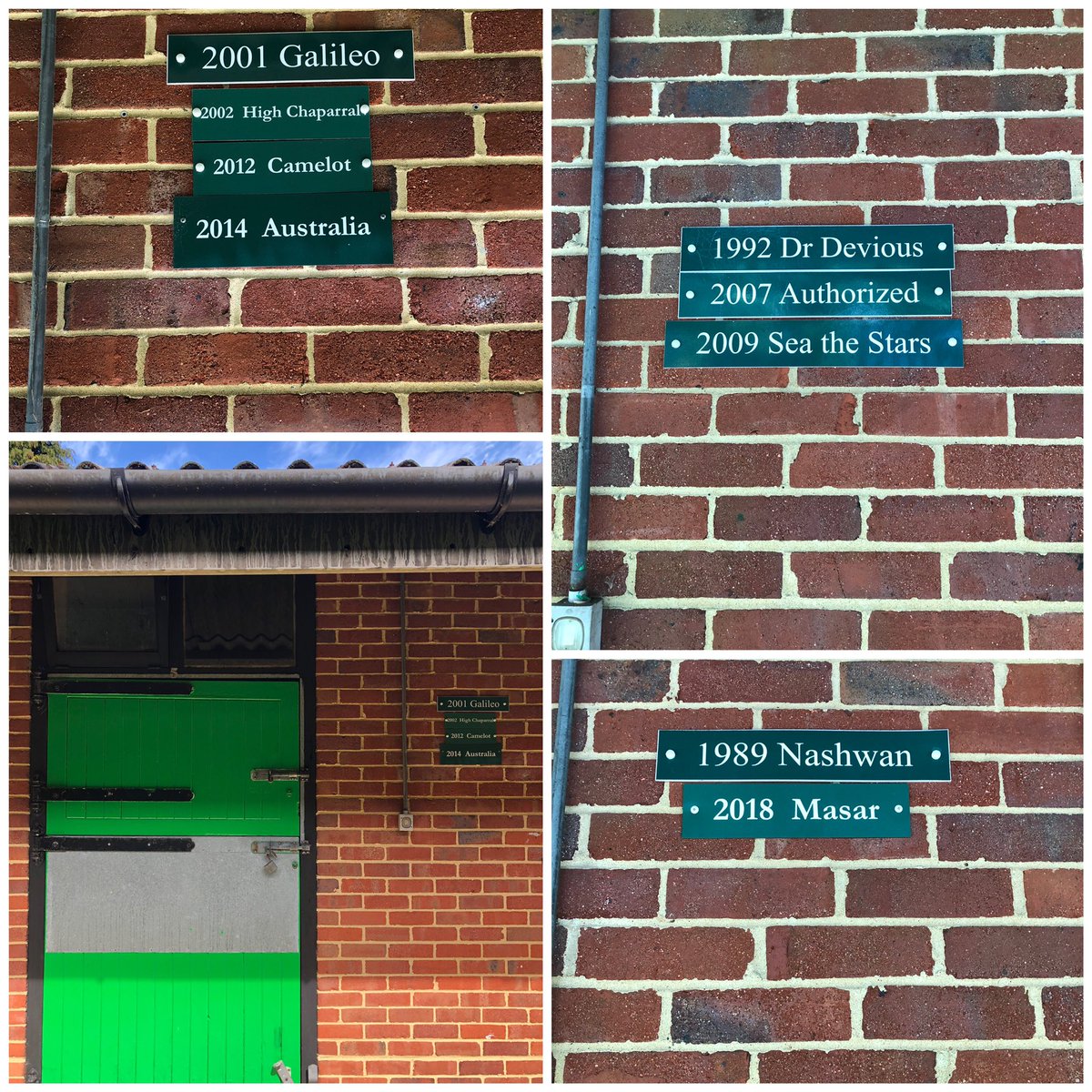 Walked around the stable yard <a href="/EpsomRacecourse/">Epsom Downs Racecourse</a>. Some grand names adorn the various stable boxes. With the <a href="/cazoo/">Life</a> #Derby on the horizon, it made me wonder if the stable lads try to secure the ‘winning most’ stable for their charges? #epsom #homeofthederby