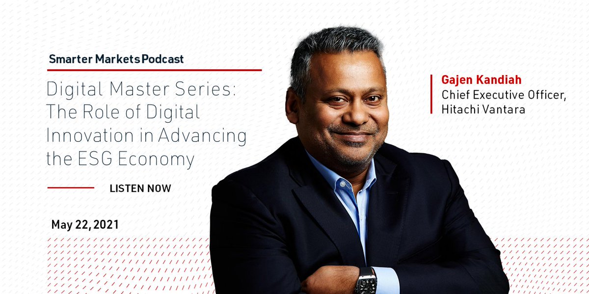 Hitachi_UKI's tweet photo. Get the inside scoop on #digital innovation and the #ESG economy from our CEO @gajenkandiah on @Smarter_Markets podcast: https://t.co/eFp37BLsoG. More industry trends from Gajen at tomorrow's #HSIF2021 keynote: https://t.co/cHY8UHIbKY #Now2Next https://t.co/cGuZvkwvB6