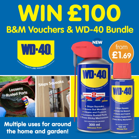 bmstores's tweet photo. 💸 #COMPETITION TIME - ENDS WEDNESDAY 💸

We've teamed up with @OriginalWD40 to giveaway the chance to #WIN £100 worth of B&amp;M vouchers PLUS a #WD40 bundle!

For your chance to WIN, simply FOLLOW, RT &amp; COMMENT WHAT you'd spend the vouchers on!

Competition ends 9am 26/5/21 https://t.co/hs1yHMfHAU