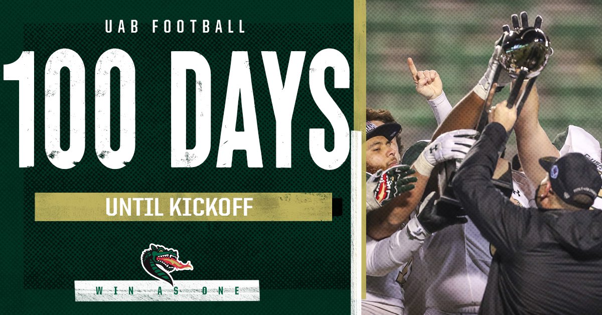 UABfbCountdown's tweet photo. 💯 days until kickoff!

#GoBlazers

#WinAsOne https://t.co/VRVGVE7knF