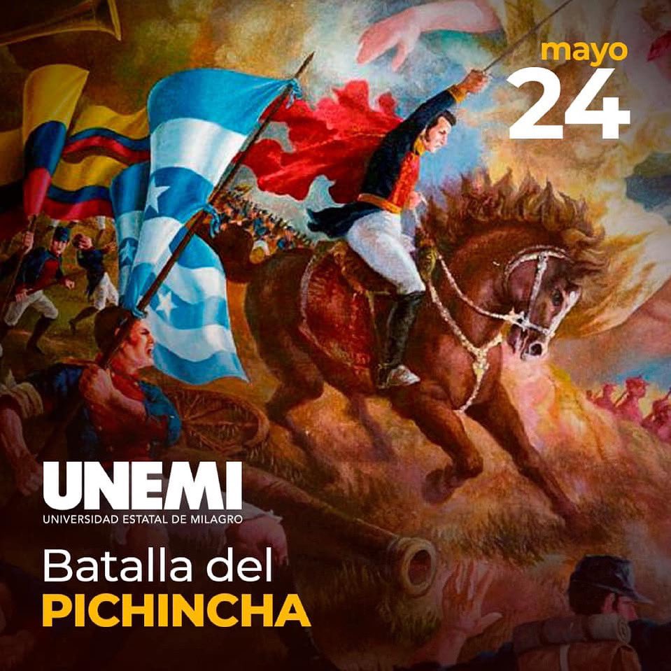 UNEMIEcuador's tweet photo. Hoy celebramos la Batalla del Pichincha, la última batalla que nos permitió alcanzar la libertad y la grandeza de nuestra Patria. 🇪🇨

¡#VivaElEcuador! https://t.co/S30kXCIkID