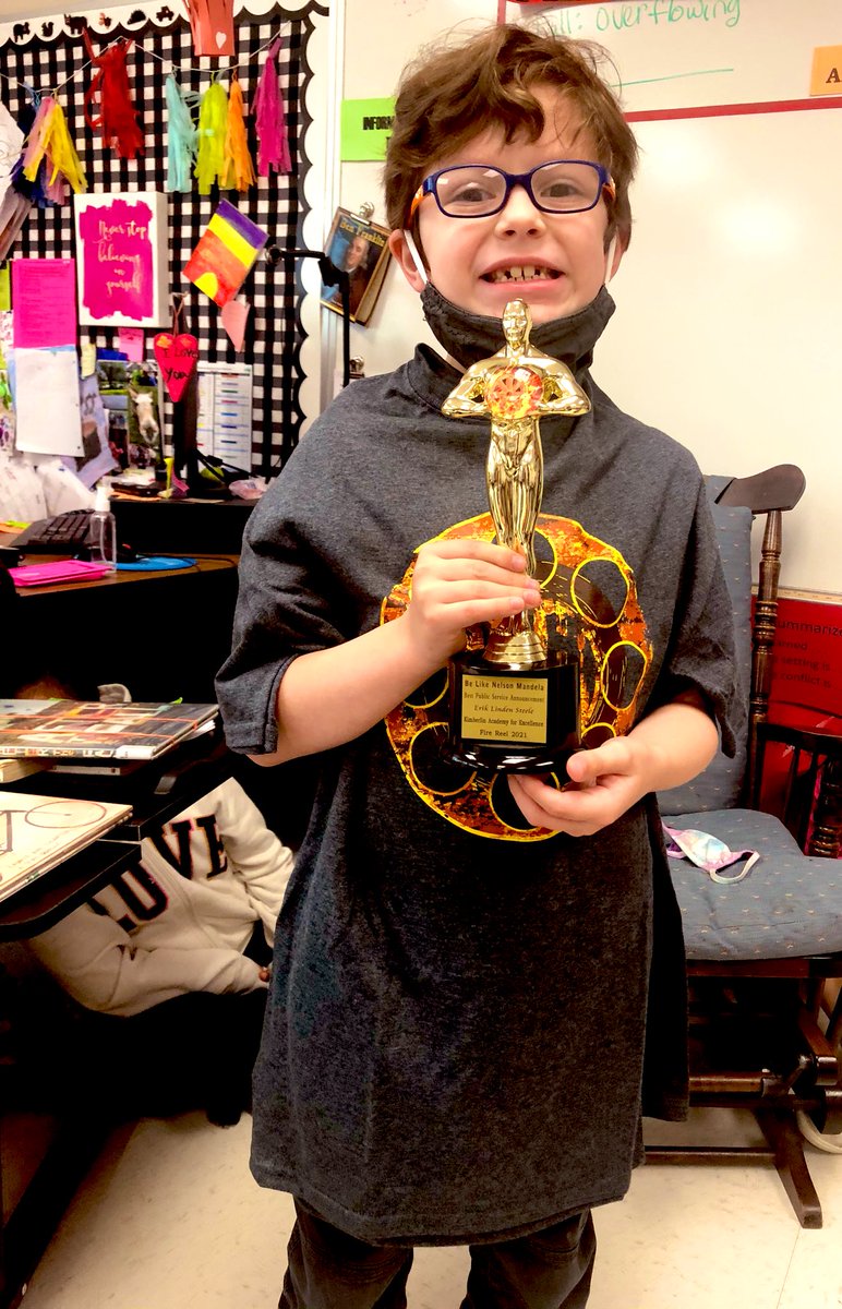 steeleKAE1st's tweet photo. This kid got his trophy and t-shirt today from the Firereel Film Festival! @KA_Knights @gisdmagnets #firereelfilmfestival #psa #hardwork #ChooseGarlandISD #kimberlinshines https://t.co/0jNtybWNig