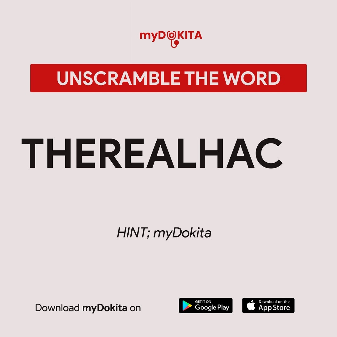 Another brain excercise is here. Think fast and smart, uncramble the word.

HINT : myDokita

#myDokita 
#telemedicine
#nigeria