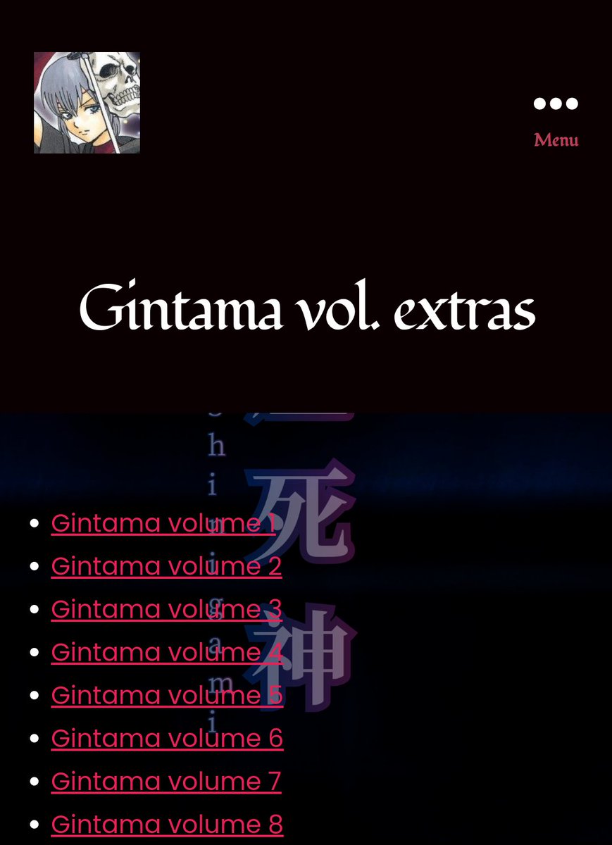 reioftheikeda's tweet image. Gintama fan site “Yorozuya Shinigami”, is finally here!
Made this site to gather all of Sorachi's author notes, Q&As & other extras from the Gintama volumes, which aren't all fully available in English after the interruption of the Viz release.
Link in bio & in the thread
#銀魂