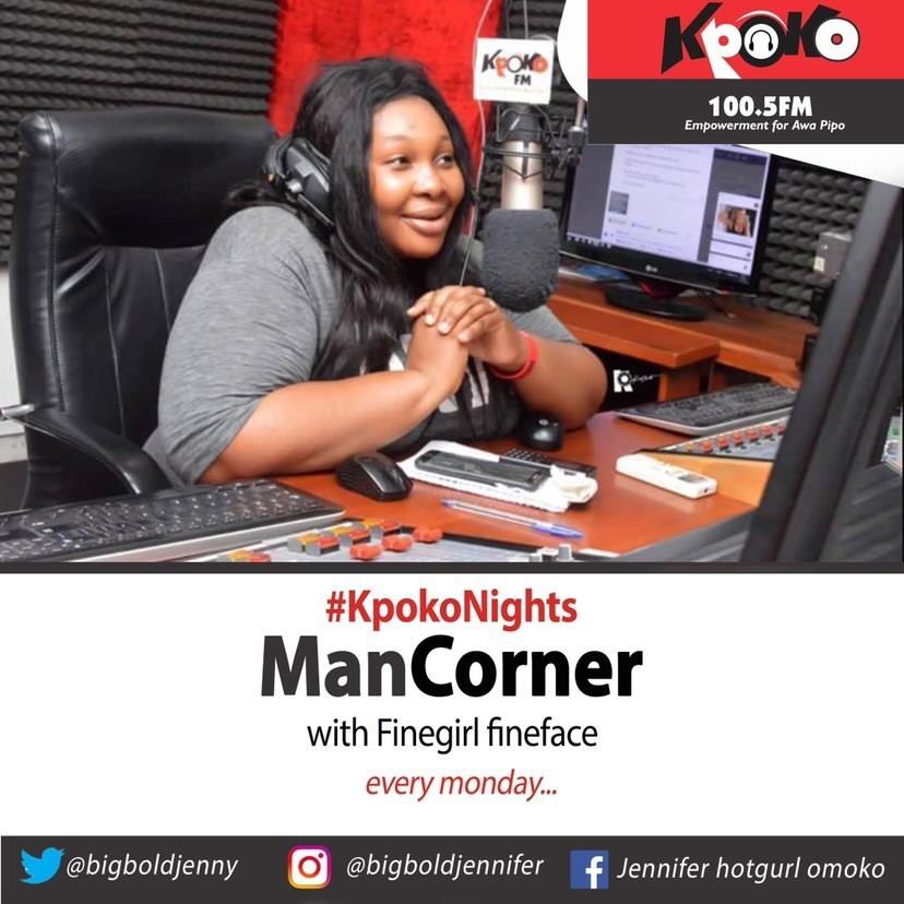 To Know awi men beta,I wan ask dem one question dis evening.

#ManCorner wit Jennifer Omoko (<a href="/bigboldjenny/">Bigboldjenny</a>) dey on for #KpokoNights.

Awi question besay,E get anytime wen you wish say you be woman instead of man and why?

09090001005