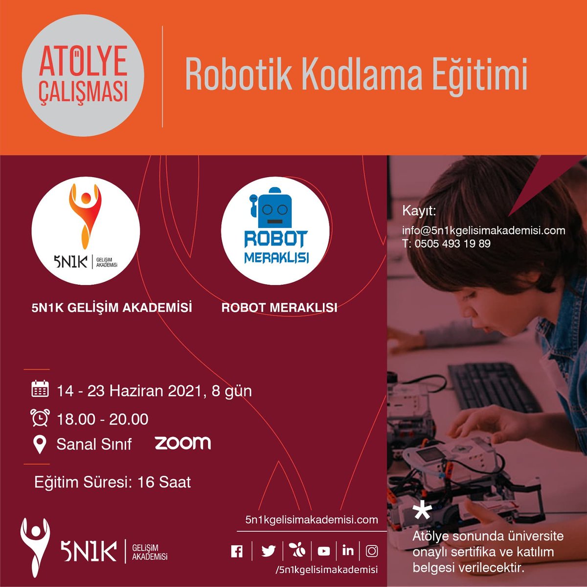 1071ASLANN's tweet image. 🎯Çok yakında ilkokuldan itibaren tüm yaş gruplarına yönelik 👩‍💻Robotik Kodlama Eğitim programımız ile karşınızdayız.

🌟 Çözüm ortağımız @5n1kgelisim
Bizimle çalışmak için 
☎ 0505 493 19 89 bilgi alabilirsiniz

#robotikkodlama #robotik #kodlama
 #yazılımeğitimi #algoritmaeğitimi