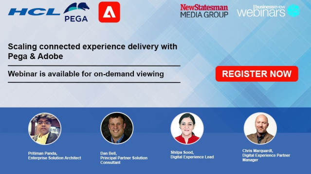 GinaLMay's tweet photo. Watch this on-demand #webinar with speakers from HCL Technologies Pegasystems Adobe to learn how to Scale Connected Personalized eXperience delivery with Pega &amp; Adobe and unlock business benefits with this cohesive force. #PegaPartners https://t.co/erwU5AvQZ4 https://t.co/MyRr18q4pk