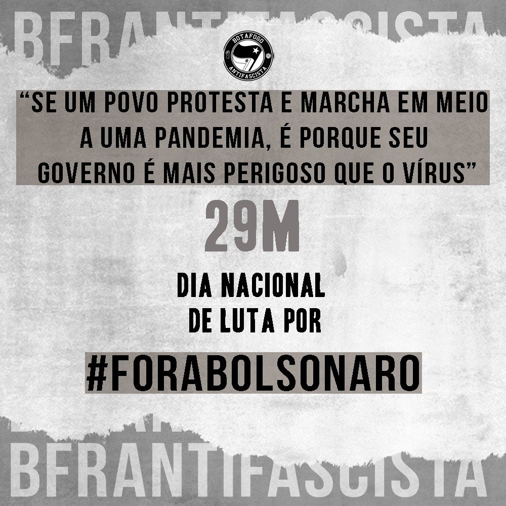 bfrantifascista's tweet photo. Povo na rua!

Ato dia 29/05 no Monumento a Zumbi dos Palmares na Avenida Presidente Vargas

Concentração às 09h30

#29M
#FORABOLSONARO https://t.co/1zsOH9USSA
