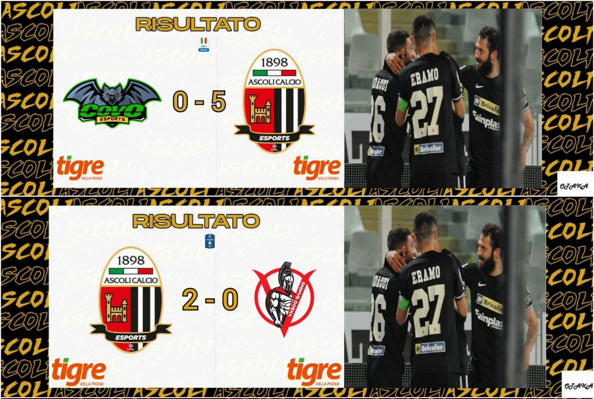 🔥Matchday
🏆23°Giornata #LegaA <a href="/FVPA_net/">FVPA.net 🇮🇹</a>
✅5-0🆚️ <a href="/CovoEsports/">Covo eSports Pro Clubs</a> 
⚽️🗝🗝🏅 <a href="/VsZKaka22/">WeeeKaka</a> 
⚽️⚽️ @_benny22_
⚽️ @Skriniar37x 
⚽️ <a href="/GianlucaQ10/">GianlucaQ10</a> 
🗝 <a href="/MrSolida/">MrCorona</a> 
🗝 <a href="/GLDDinho7/">GLD Dinho7</a> 

🏆21°Giornata #LegaA <a href="/VPLItaly/">VPL Italy 🇮🇹</a> 
✅2-0🆚️ <a href="/Vx300Gaming/">Vx300 Gaming</a> 
⚽️🏅 <a href="/MrSolida/">MrCorona</a> 
⚽️ #Autogol
#ForzaAscoli🖤🤍