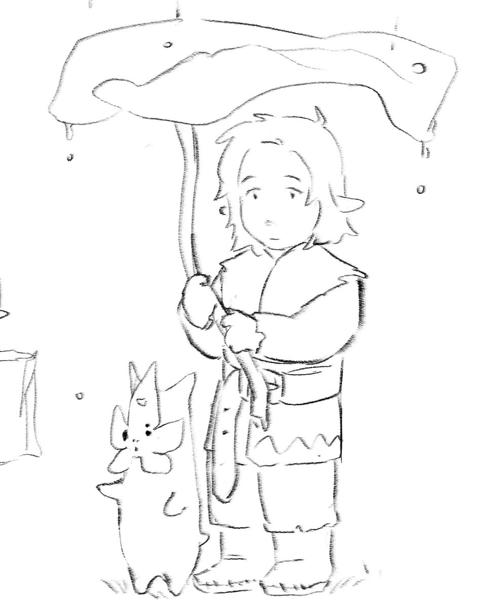 Been doodling my link but tater tot shaped with koroks. I need to banish this softness from my brain eugh