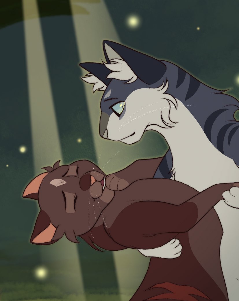 reylayneart's tweet photo. A waltz outside the medicine den #warriorcats #briarlight #jayfeather https://t.co/Km61yuNVpD