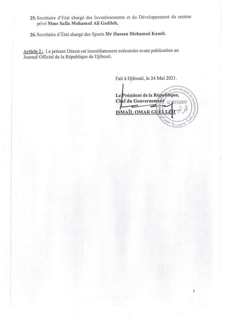 Idawo3's tweet photo. Flash info | liste des membres du gouvernement 
#Djibouti https://t.co/UsWaDtUOoP