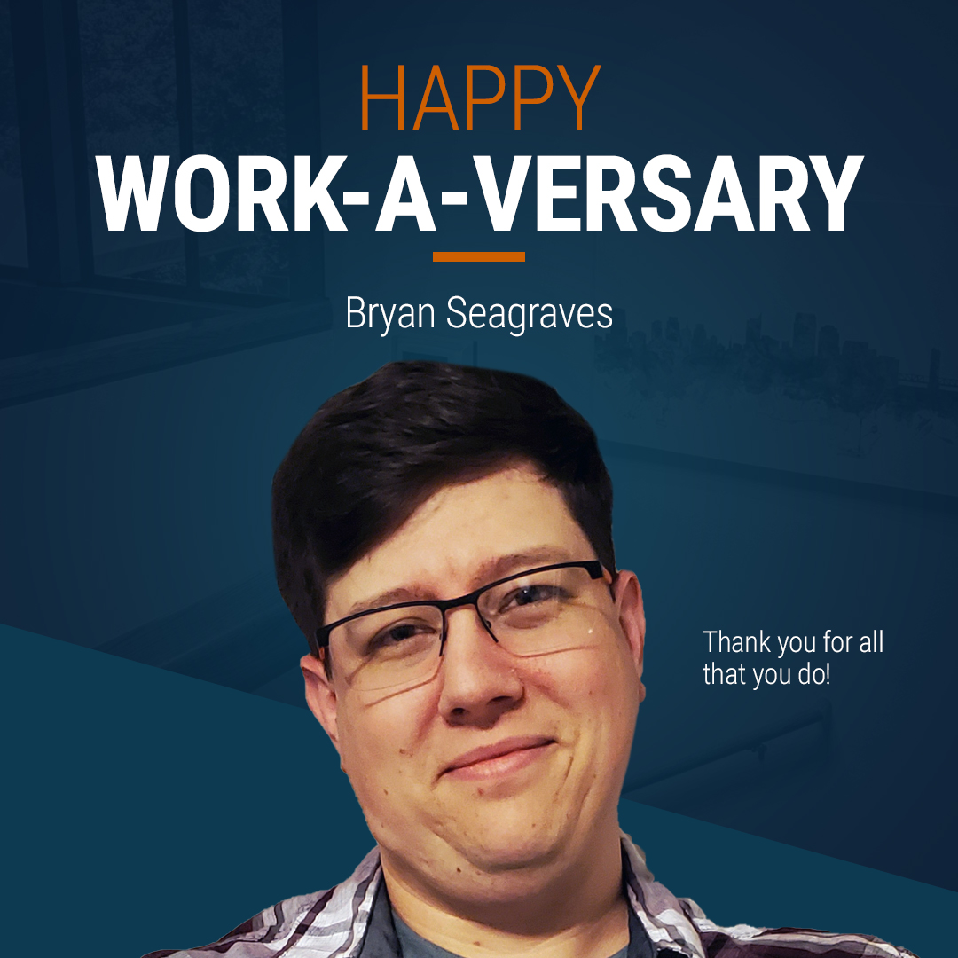 Happy 2 year work-a-versary to our *other* Jr. Developer extraordinaire, Bryan! Bryan is the glue that keeps all of our clients' websites together. From site checks and updates to redesigns, he makes sure it all performs as it should. Thanks for all that you do, Bryan! 🙌😄