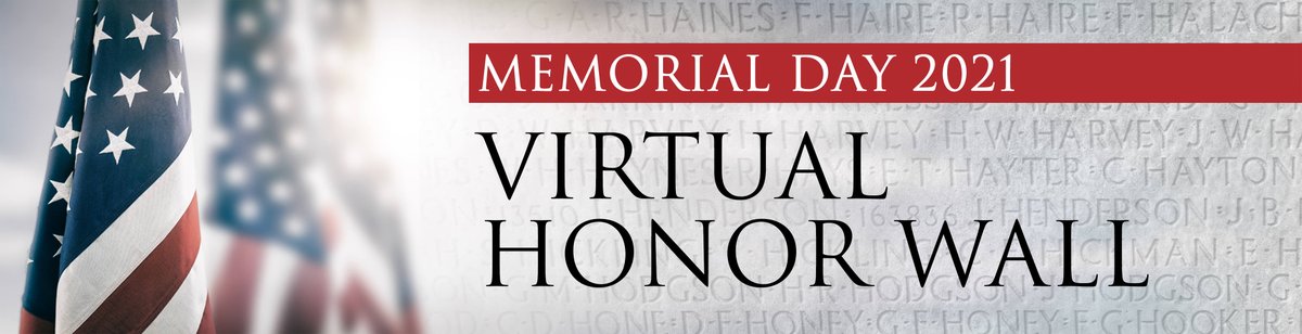 Want to honor a fallen hero? Add their name to our Virtual Memorial Day Honor Wall:
bit.ly/3yyeQDj #MemorialDay
 🇺🇸