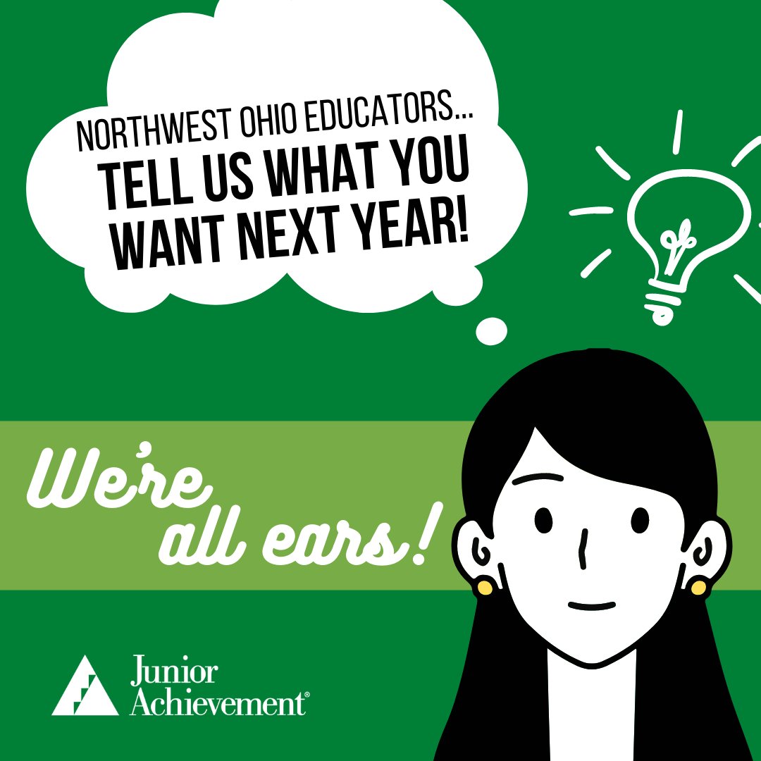 ja_nwo's tweet photo. Calling all NW Ohio #teachers - we want to know what you need most from JA next year as we dive deep into planning mode! Got 5 minutes? Click thru to this quick questionnaire &amp; help us best serve you! 
https://t.co/nsGEsj7BmN

#lessonplanning #curriculumdevelopment https://t.co/fJNqdrGE0O