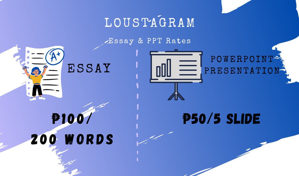 LouStagram__'s tweet photo. Rates for essay and ppt commission! ❤️
Disclaimer: 
We offer this service to help people who need help or assistance due to piles of works. 
Have a good day and keep safe always 🥰 https://t.co/suWhadtLi5