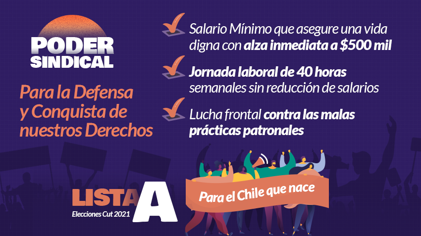 Poder_Sindical_'s tweet photo. 📢 ¡Chile necesita más #PoderSindical para la defensa y conquista de nuestros derechos!

Participa este 26, 27 y 28 de mayo en las #EleccionesCUT apoyando a la Lista A - Poder Sindical para el Chile que nace 💪 https://t.co/ZWqDnDMnvH