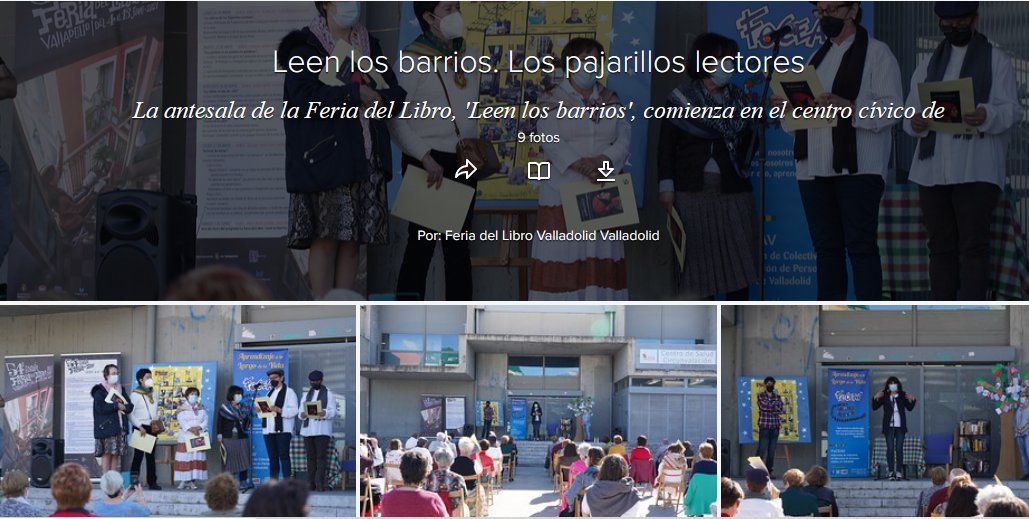 FerialibroVLL's tweet photo. 📚 Ya podéis ver en nuestro canal de Flickr las fotos de la primera actividad 'Leen los barrios', esta vez en Los Pajarillos con nuestros 'Pajarillos Lectores' 👉 https://t.co/n3idTjzNaV https://t.co/GCRgniIgjP