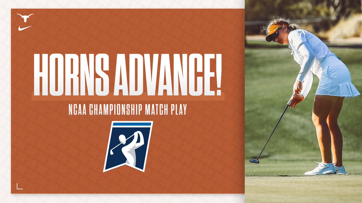 TexasWGolf's tweet photo. 𝐹𝑒𝑒𝓁𝒾𝓃𝑔 𝓔𝓛𝓘𝓣𝓔! 🤘

We've advanced to #NCAAGolf Championship Match Play!
 
#TexasDrive | #HookEm https://t.co/nnJTm7xomb