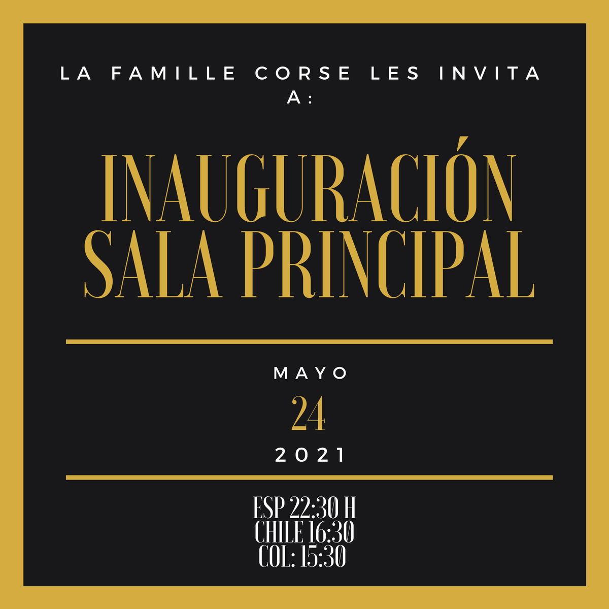 MafiaCorse's tweet photo. Están cordialmente invitados/as a la inauguración de nuestra nueva sala principal. HOY, no se lo pierda! https://t.co/aTfhSMfhwr