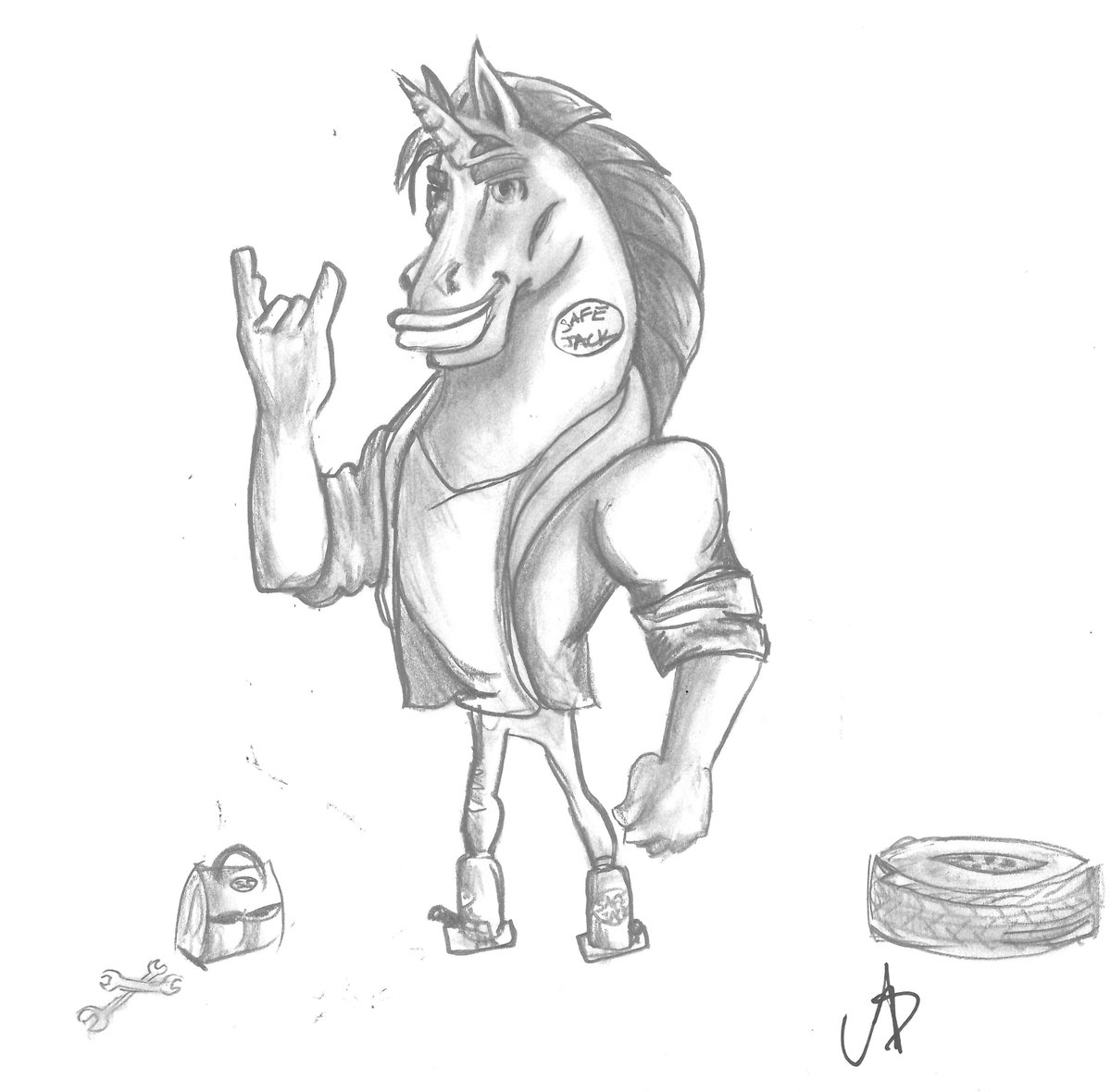SafeJacks's tweet photo. When a customer requests "A Drawing of a Unicorn with Safe Jack Feet" to be included in the box with their order...we deliver!

#safejack #supportyourworld #specialrequest #unicorn #customerservice https://t.co/GjSNljlLaT