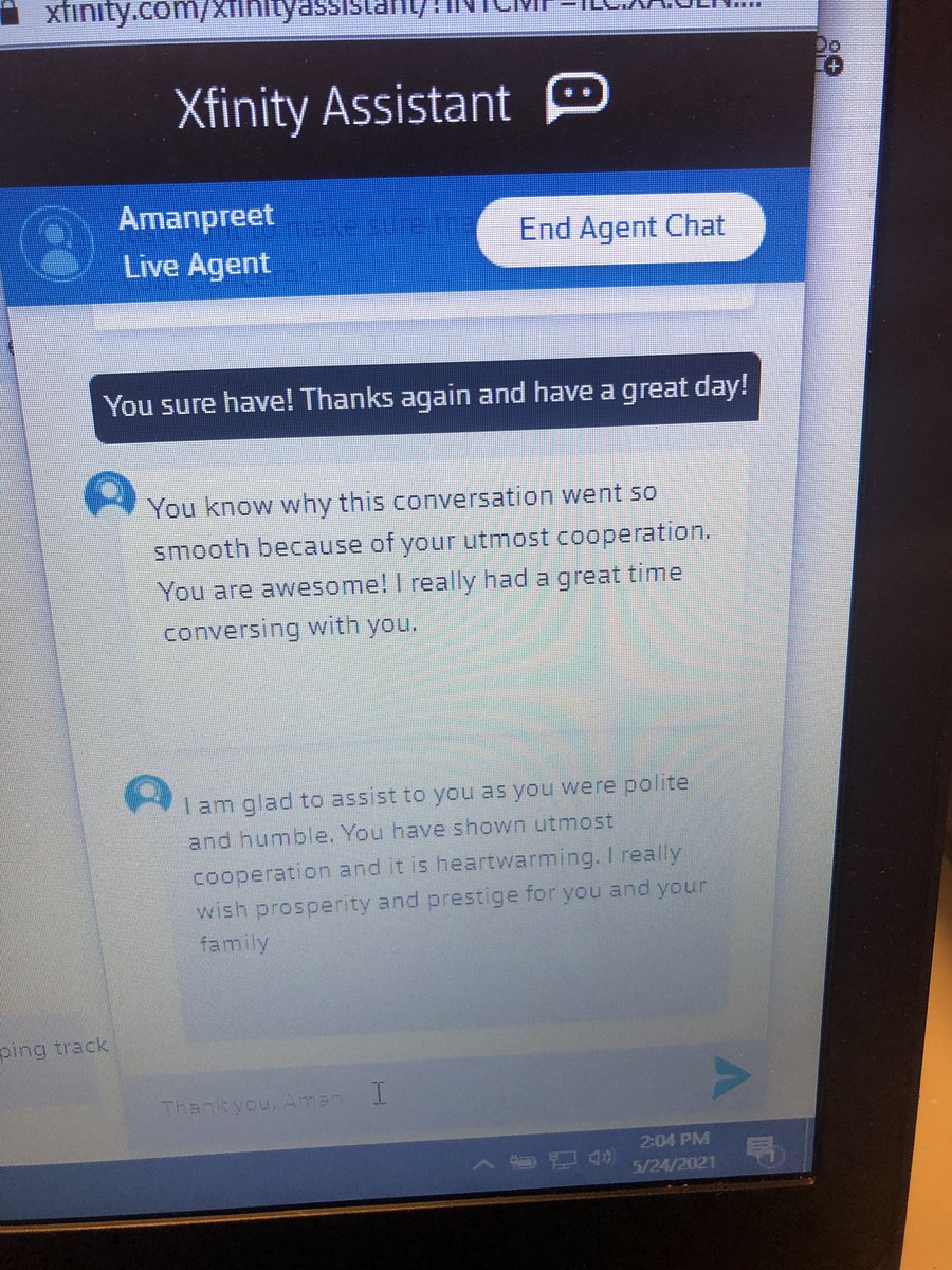 KFrayAllDay's tweet photo. @Xfinity whatever you are paying Amanpreet is too little. He took care of an issue your company created with ease and grace. Check the photo below to find out what amazing customer service looks like. I want to make sure Aman is recognized for his work. #amandeservesaraise https://t.co/AAjCqeALzl