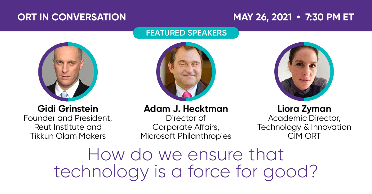 ORTAmerica's tweet image. Don&apos;t miss this event! How can technology be a force for good? A conversation with major influencers and innovators in the technology arena. #ORT #ORTAmerica #TechnologyInnovators bit.ly/orttech