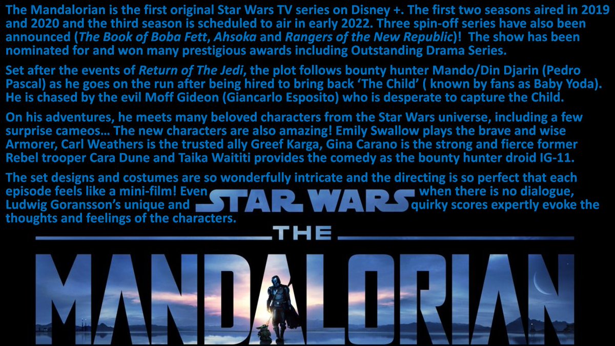 The 10th #FavLockdownTVSeries is #TheMandalorian! <a href="/starwars/">Star Wars</a> <a href="/themandalorian/">The Mandalorian</a> <a href="/PedroPascal1/">pedropascal1</a> #ginacarano <a href="/bigEswallz/">emily swallow</a> <a href="/TheCarlWeathers/">Carl Weathers</a> <a href="/TaikaWaititi/">Taika Waititi</a> <a href="/dave_filoni/">Dave Filoni</a> <a href="/jonfavs/">Jon Favreau</a> <a href="/rosariodawson/">Rosario Dawson</a> <a href="/MingNa/">Ming-Na Wen</a> <a href="/Tem_Morrison/">Temuera Morrison</a> <a href="/quiethandfilms/">Giancarlo Esposito</a> <a href="/kateesackhoff/">Katee Sackhoff</a> <a href="/AHWAmySedaris/">AtHomeWithAmySedaris</a> <a href="/AbtahiOmid/">Omid Abtahi</a>