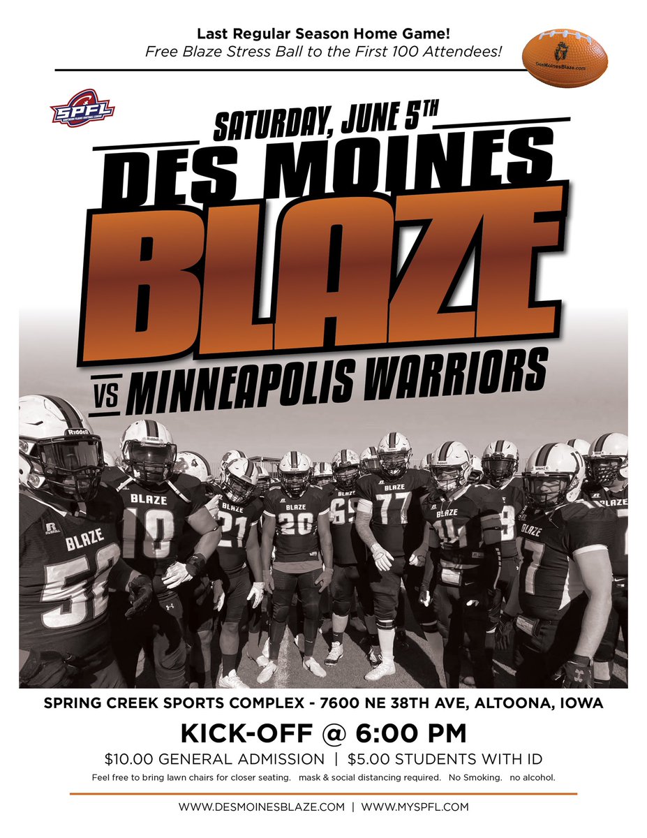 DesMoinesBlaze's tweet photo. Final regular season home game. https://t.co/6jEQqxj7Z0