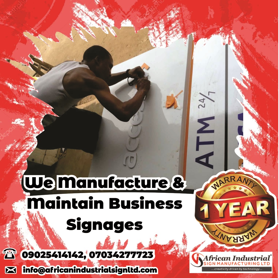AfricanSign's tweet photo. Looking for an accredited company to design your business signage for advertisement purpose or want to maintain/renovate your existing signage.

Want to know how we can help?
Please get in touch
Tel: 09025414142, 07034277723
Email: africanindustrialsign@gmail.com
#SignageMaker https://t.co/6E7NT0Gpzo