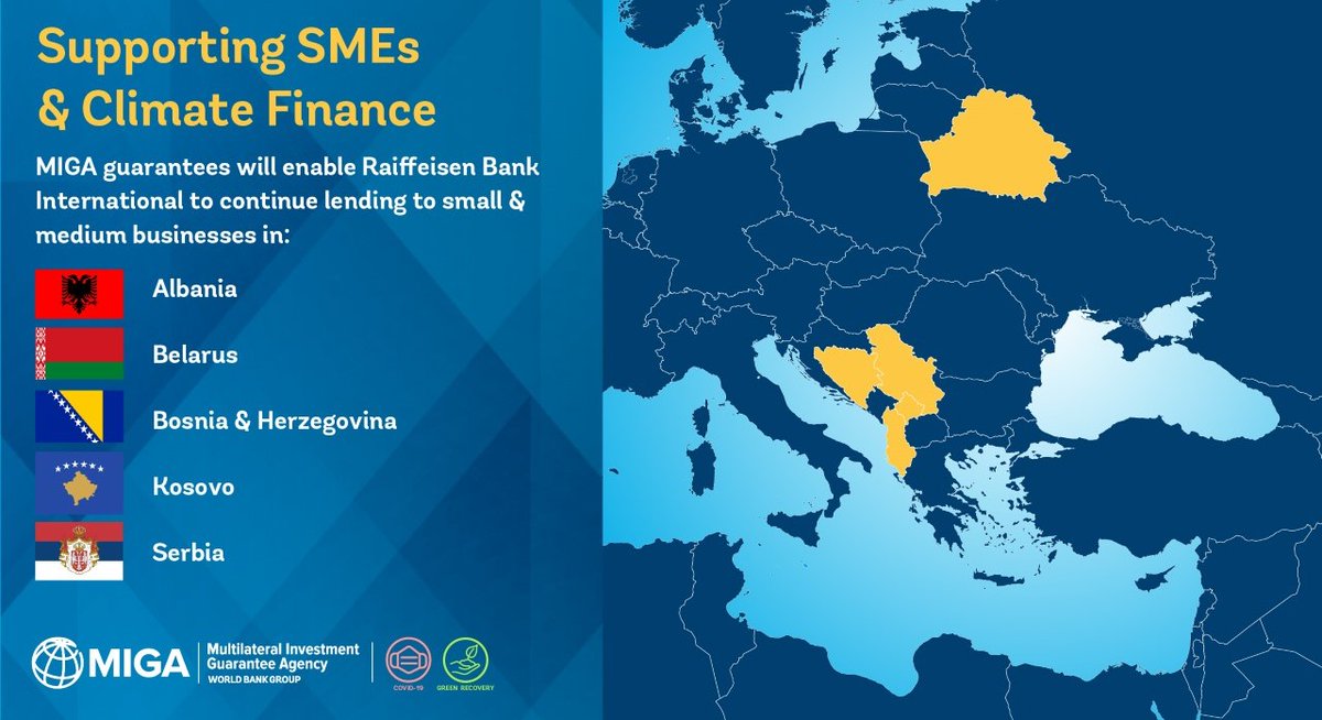 MIGA's tweet photo. #COVID19 has led to a significant economic slowdown in emerging Europe.
@MIGA is supporting Raiffeisen Bank International's subsidiaries in the region & facilitating a green, inclusive & #ResilientRecovery.
https://t.co/nnLIGwbtBk @RBI_Presse #CapitalOptimization https://t.co/QLZKOTyCLg